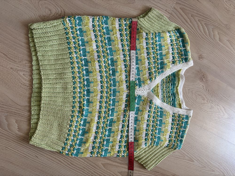 Kamizelka dziergana bluzka M vintage retro