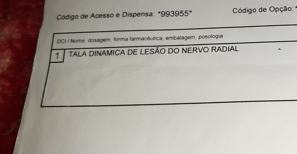 Suporte de braço c banda torácica e tala