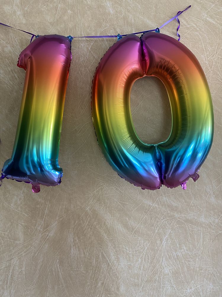 Balony urodzinowe  10 urodziny tęczowe