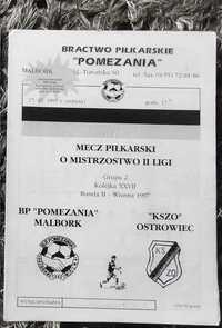 Program meczowy Pomezania Malbork vs KSZO 1997 r.