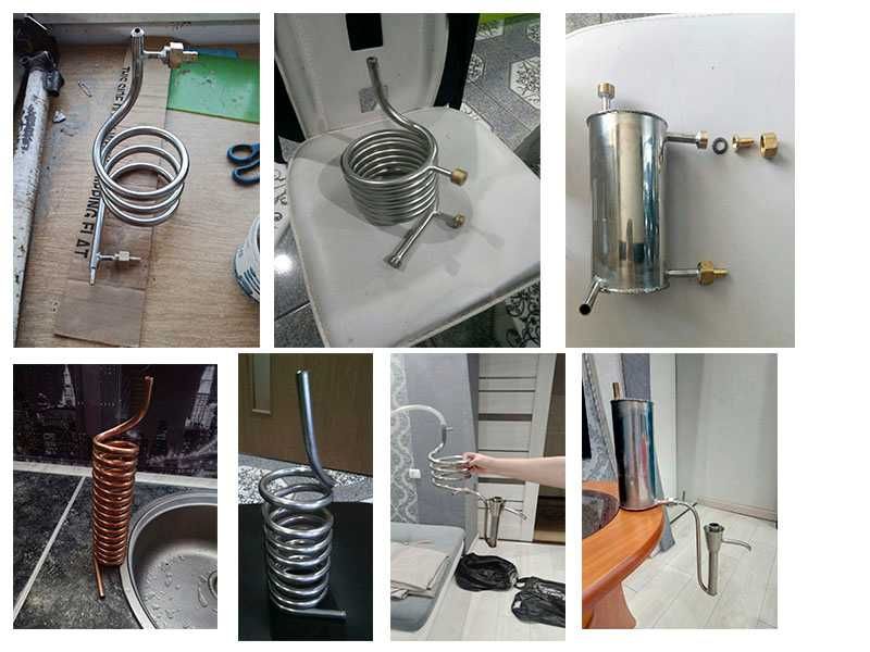 Охладитель (нерж, медь, латунь) для дистиллятор (холодильник змеевик