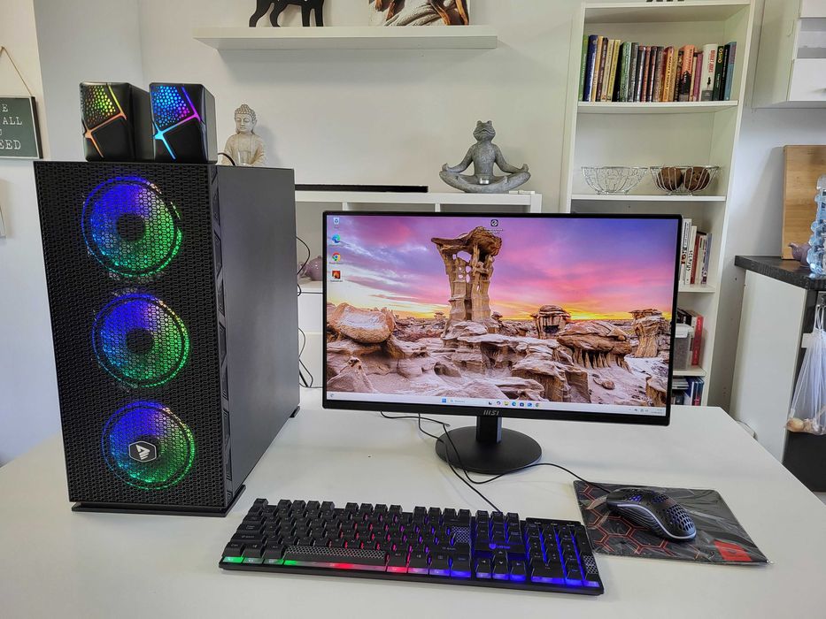 Komputer monitor gamingowy GTX 1660 Super SSD klawiatura LED GWARANCJA