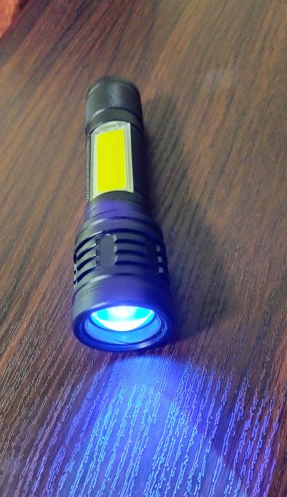 Акумуляторний ліхтарик з ультрафіолетом та СОВ підсвіткою