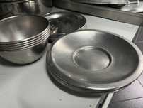 Inox pratos e taças conjunto