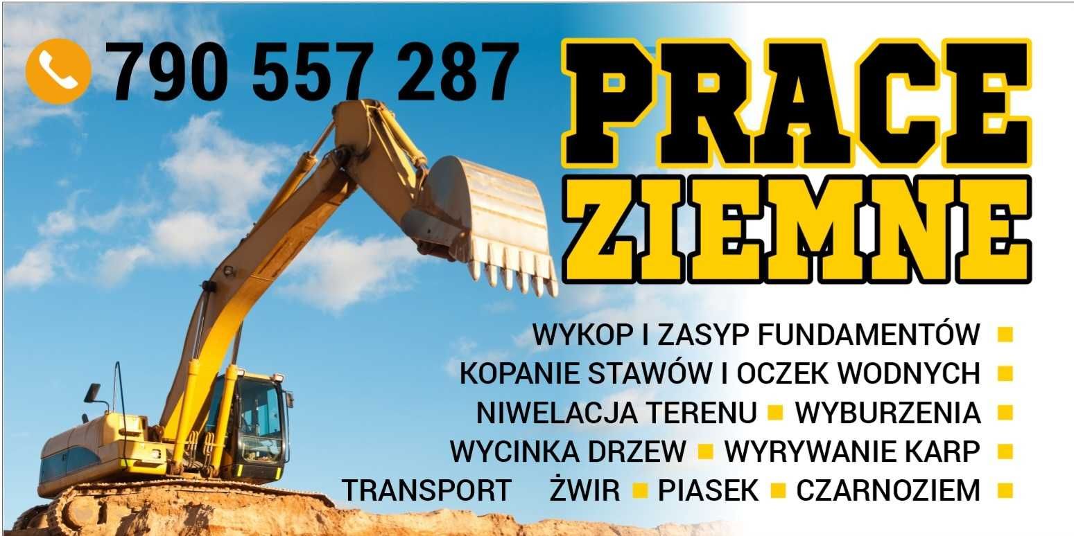 Żwir piasek 0-2, 0-4 ziemia czarnoziem zasyp fundamentów. Koparka 14T