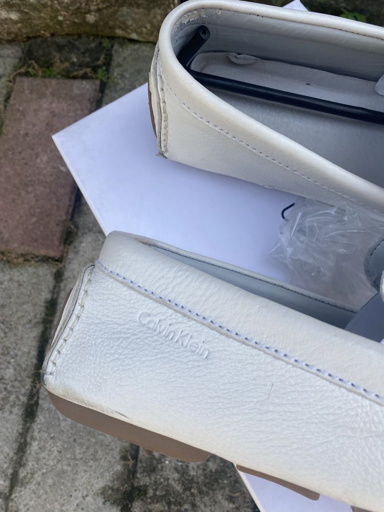 Макасини білі чоловічі Calvin Klein deauville wx tm lthr