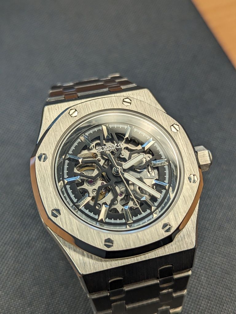 Seiko skeleton mod  oryginalna tarcza