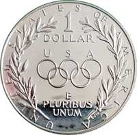 США 1 доллар 1988 S, Олимпийские Игры Сеул,серебро,сертификат