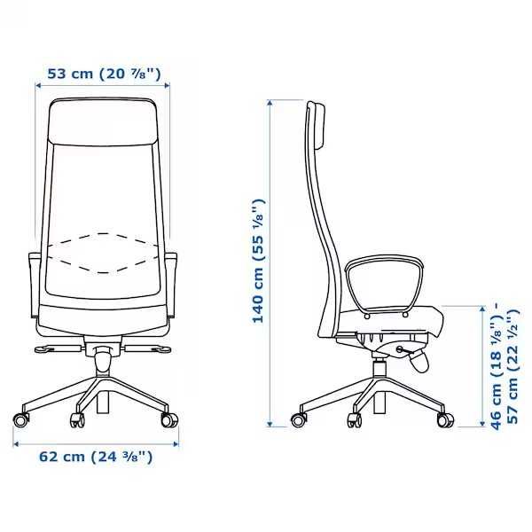 MARKUS Krzesło biurowe, Vissle ciemnoszary Ikea Nowy w kartonie