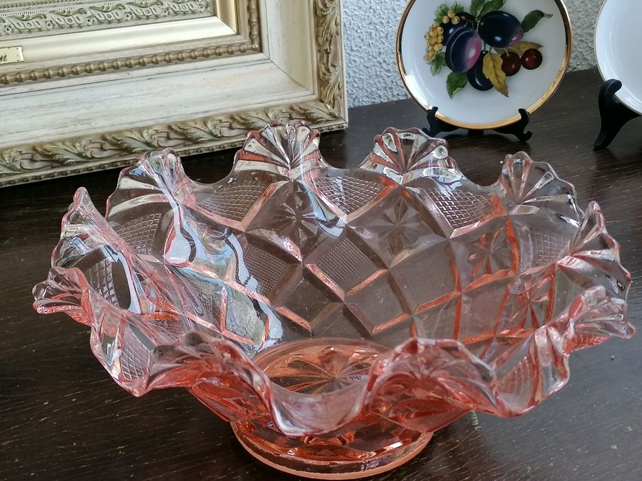 Centro mesa vidro biselado Vintage