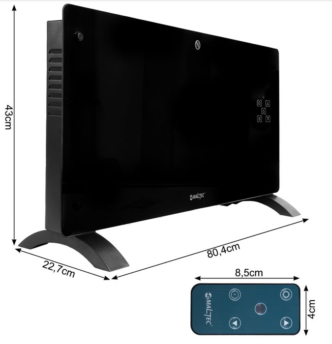 Grzejnik konwektorowy szklany WiFi 2000 W