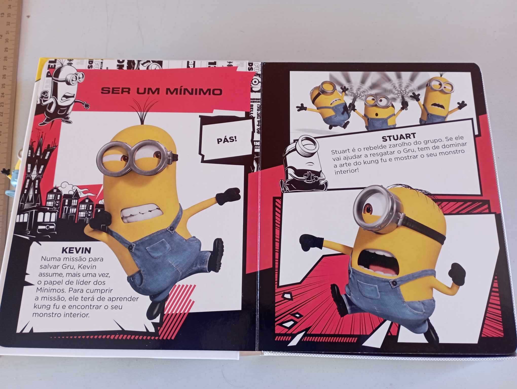 Livro Minions / Gru o Maldisposto - com figuras e tapete com jogos