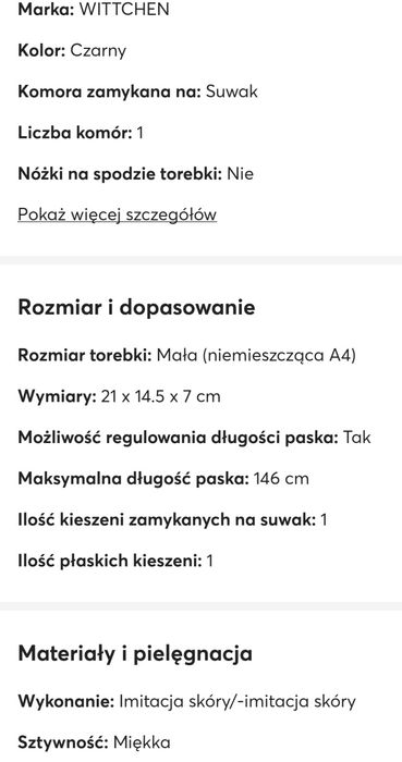 Używana torebka damska Wittchen