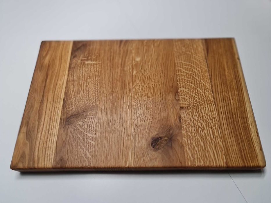 Gruba deska do krojenia drewniana kuchenna DĘBOWA BLOK 50x40x4