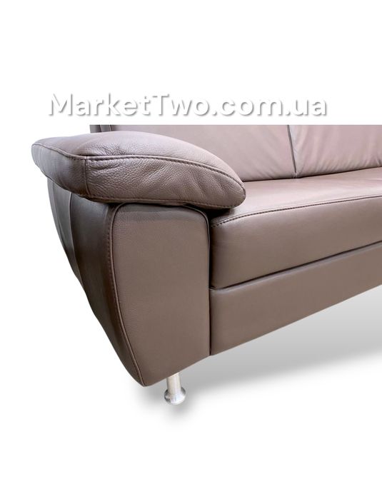 Кожаный, шкіряний комплект кутовий-диван+ пуф ( 180702 )