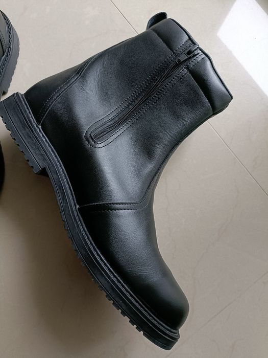 Botki męskie skórzane czarne