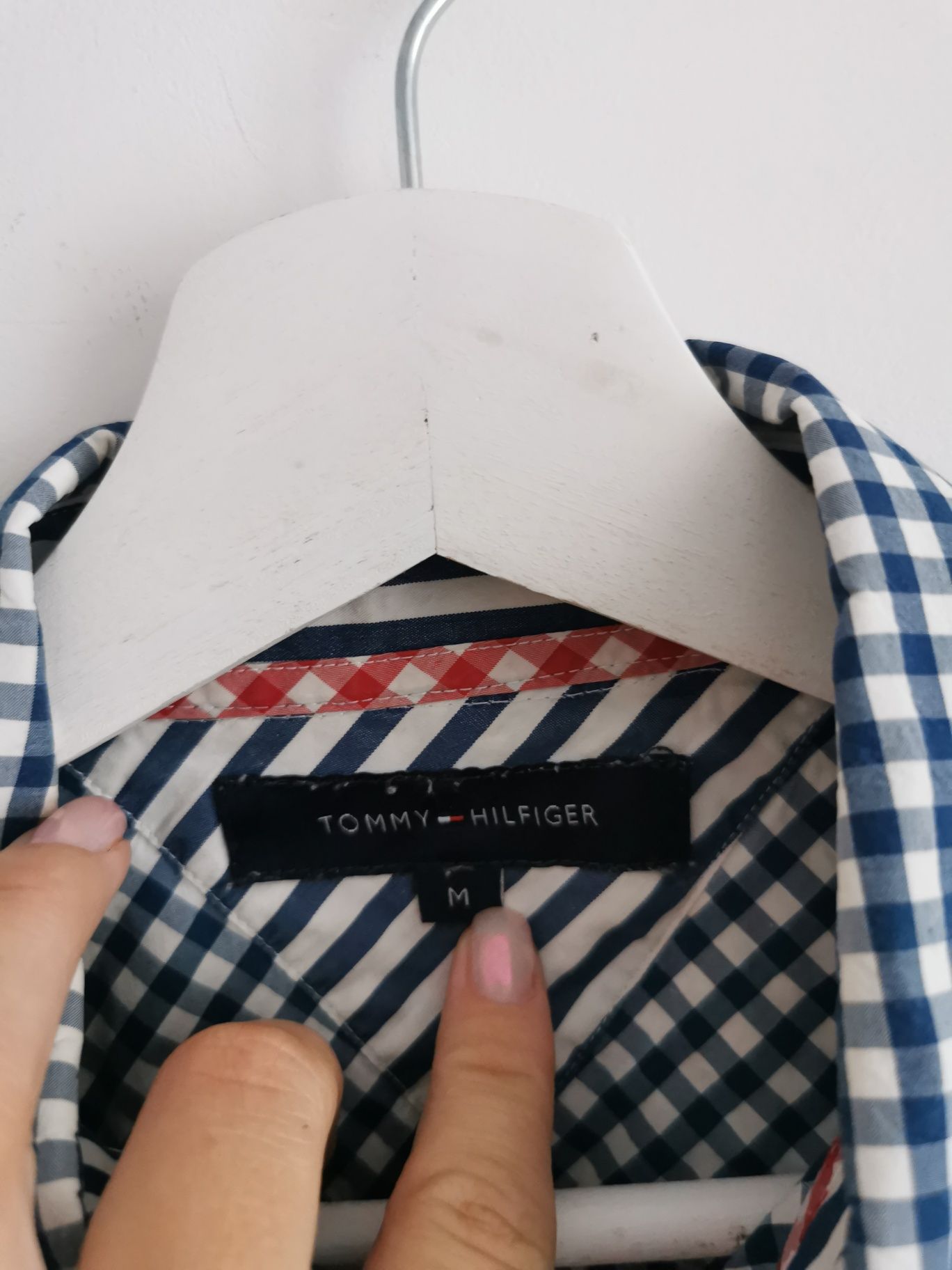 Tommy Hilfiger koszula męska w kratkę logowana bawełna M