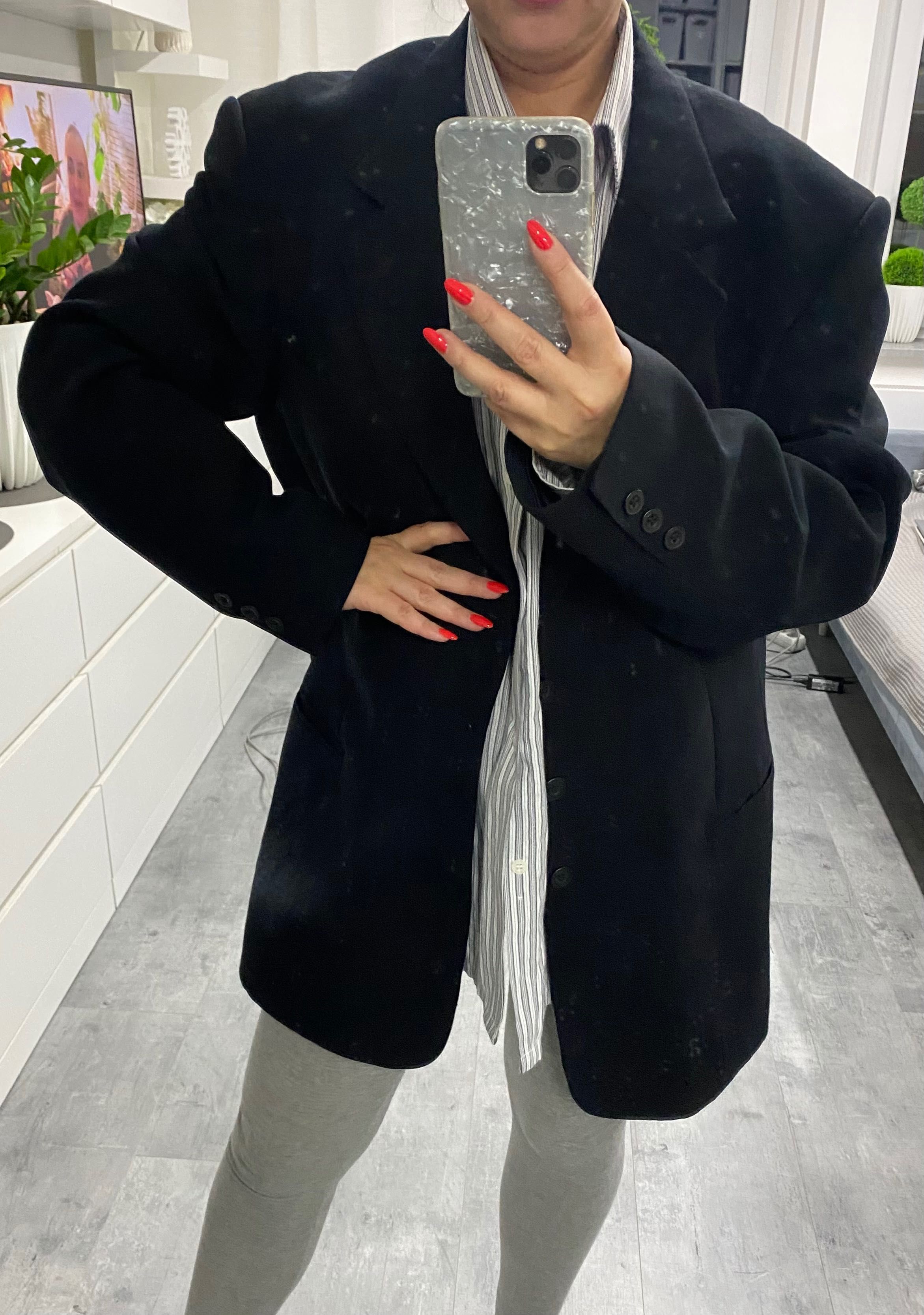 Czarna marynarka oversize Pawo l-xxl