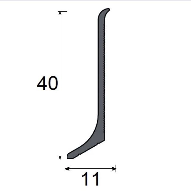 Алюмінієвий плінтус накладний 40 мм