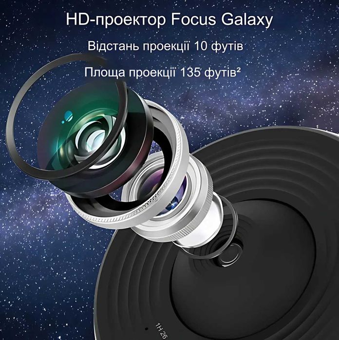 Проектор звездного неба вращающийся на 360°, светильник-планетарий