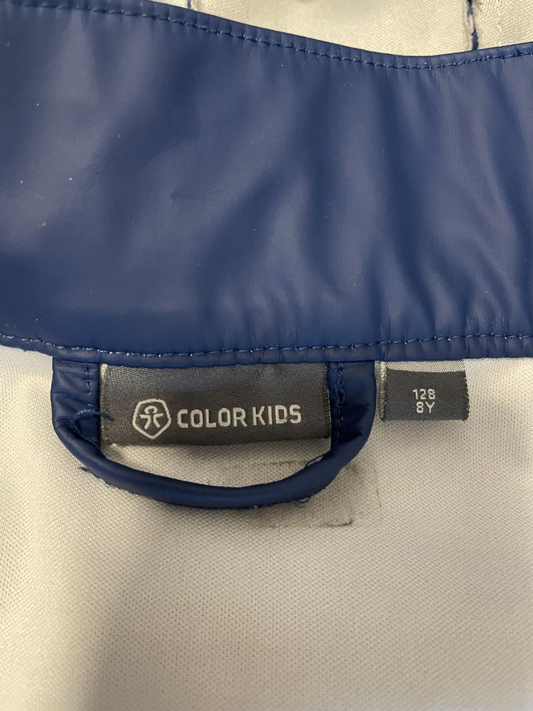 Kurtka przeciwdeszczowa Color Kids 128 gumowana jesienna granatowa