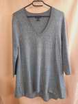 Sweter rozszerzany Massimo Dutti L 40 szary V lekki cienki
