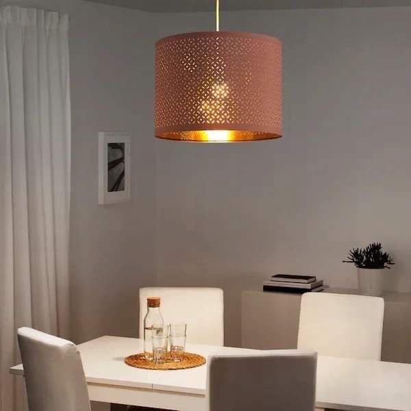IKEA NYMO klosz lampy wiszącej/podłogowej Różowy/Mosiądz 44 cm NOWY!