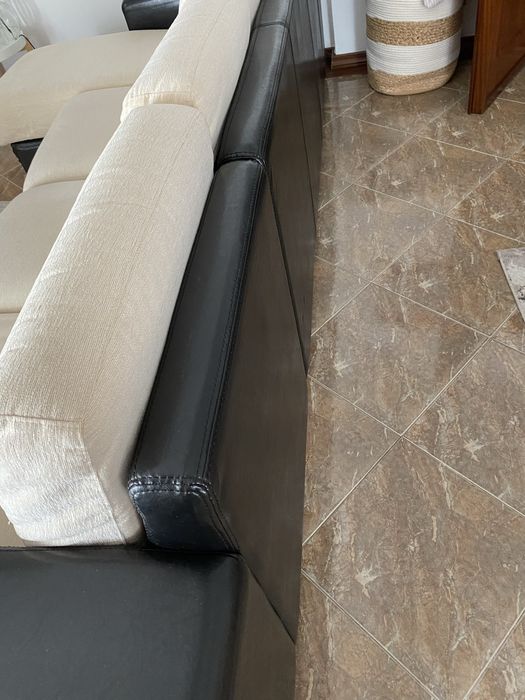 Sofa em pele Chaise long