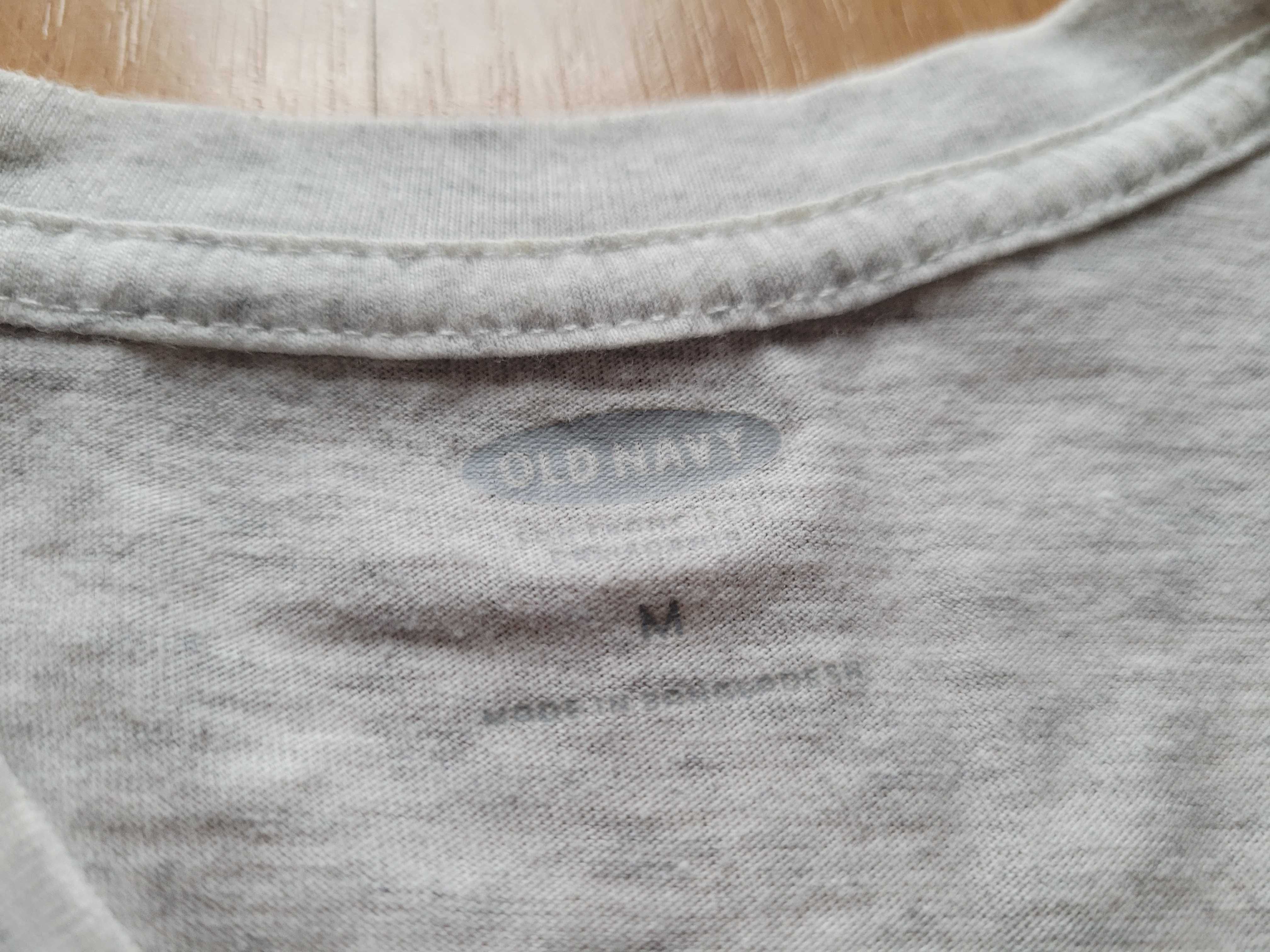 T-shirt w serek Old Navi jasno szara