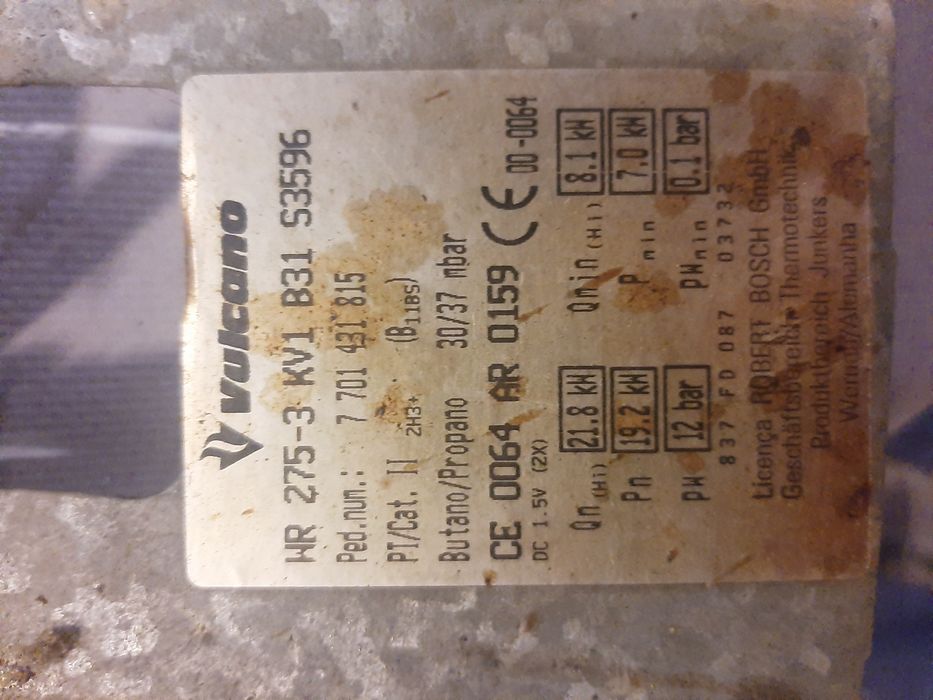 Esquentador Vulcano peças