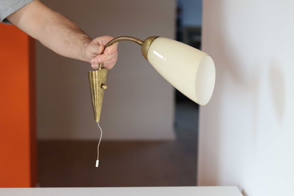 Kinkiet ścienny gęsia szyja w stylu rockabilly lata 60