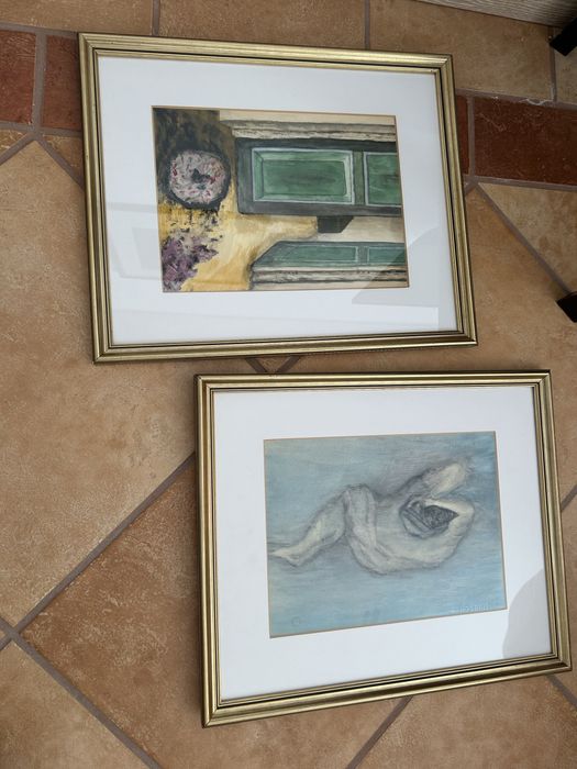 Quadros, pintura em aguarela
