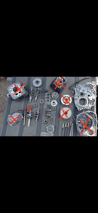 Двигун 163FML по запчастинах. Картер. Коробка передач. Стартер