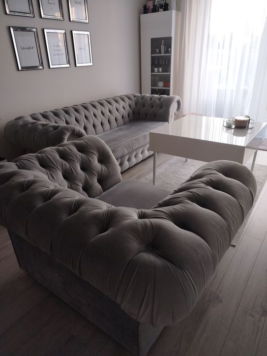 Sprzedam kanapę / sofę Chesterfield plus fotel