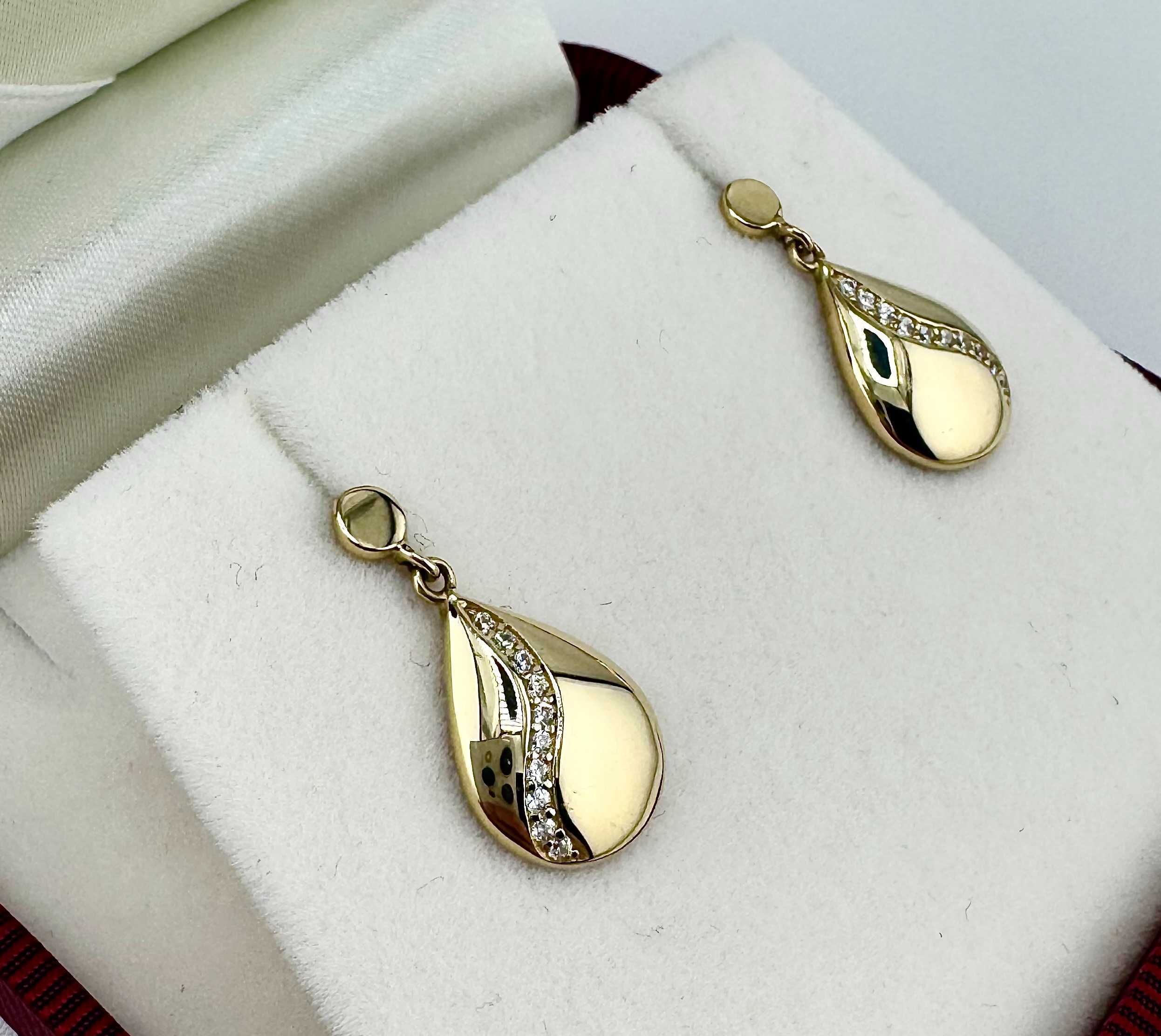 Wspaniałe złote kolczyki 2,02g PR.585 14K dł. 2cm