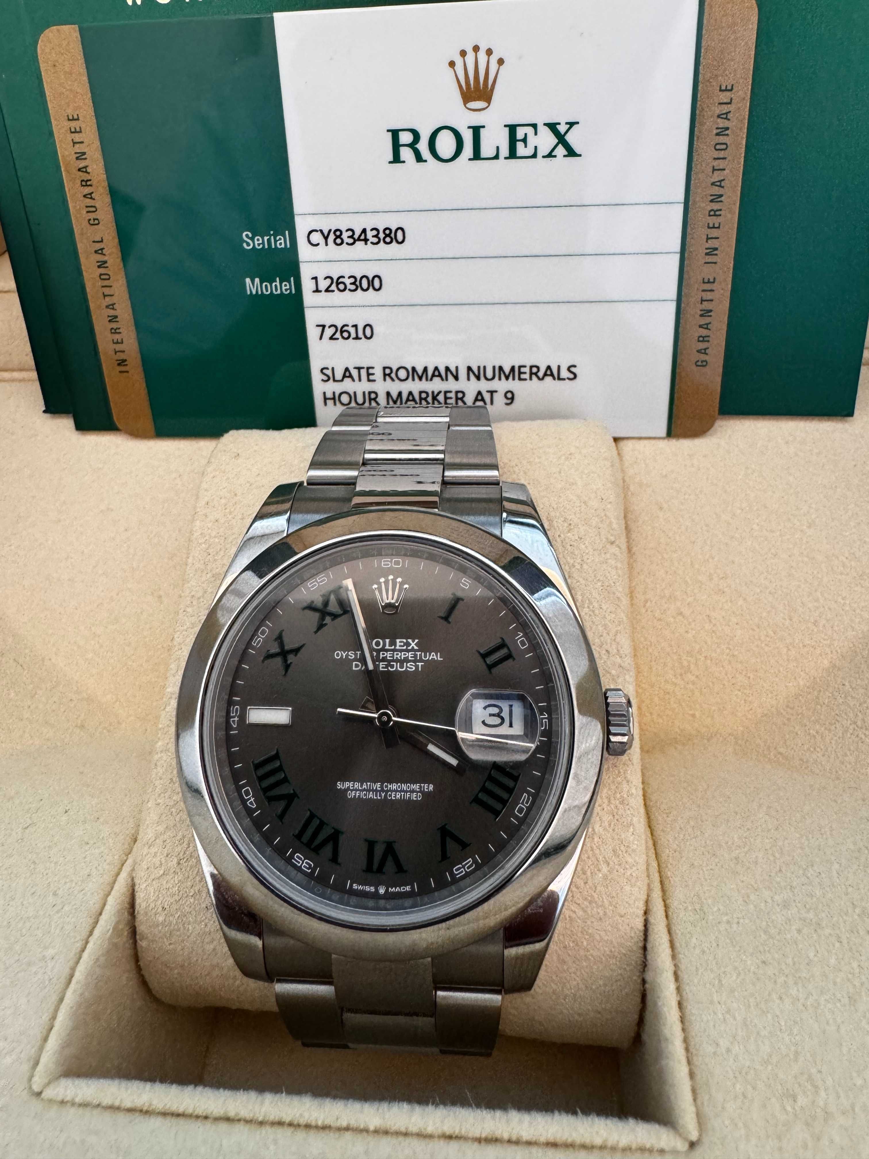 Rolex Data Just 41mm Wimbledon, como novo: Caixa, manual, garantia.