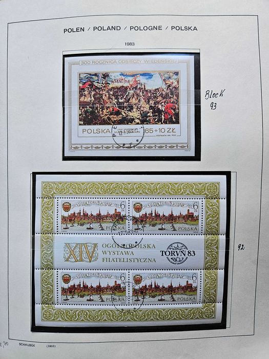 Klaser ze Znaczkami Polska Album Schaubek Zbiór lata 1981/1992 Komplet