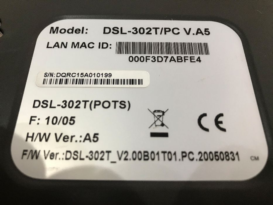 ADSL modem router 1 porta d-link dsl 302t