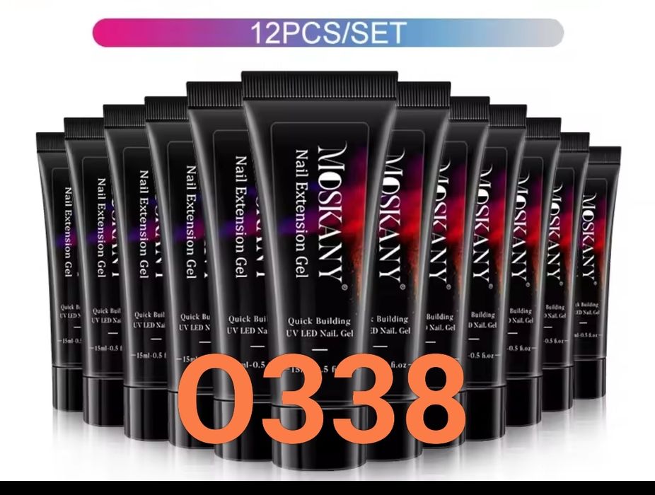 Żel budujący do przedłużania paznokci Moskany 12 szt 15 ml O338