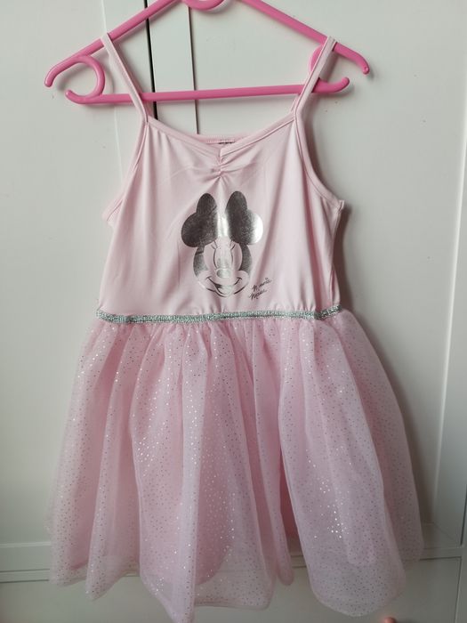 Różowa sukienka strój na tańce balet Myszka Minnie 128