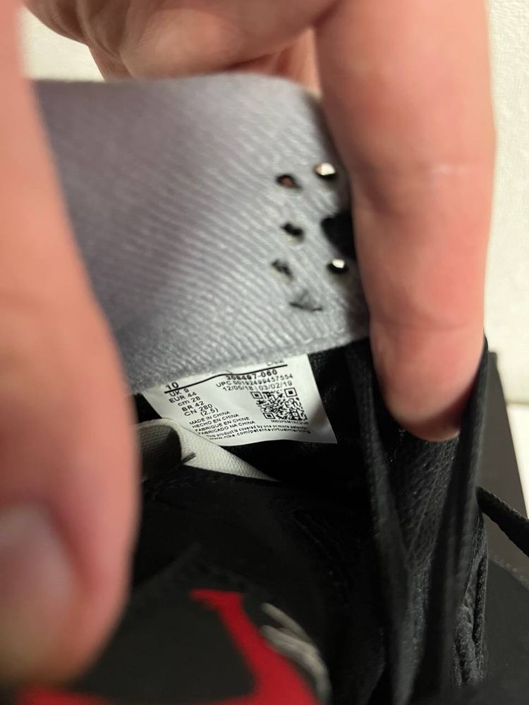 Jordan 4 Retro Bred 308497-060 44(28cm)