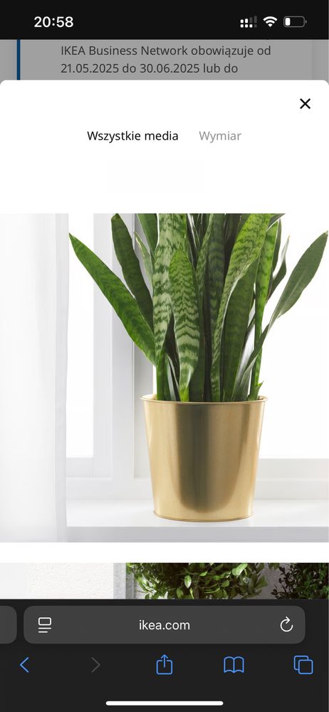 Doniczka IKEA zlota gold metal