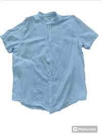 Efektowna letnia koszula męska bawełna/len