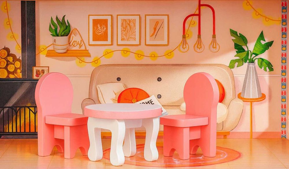 Duży Domek Dla Lalek Drewniany Piętra Led Oświetlenie Meble Akcesoria