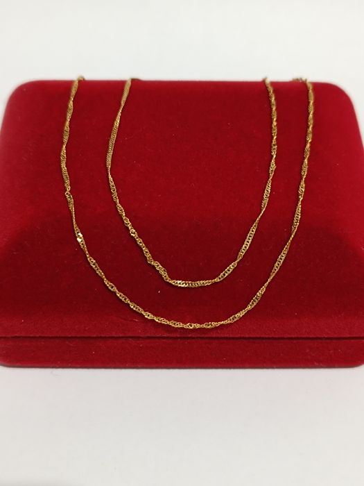 Złoty łańcuszek splot drobny Singapur dł.50cm złoto próby 333