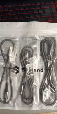 Kabel USB C na USB C 3-pak, 0,5 m + 1 + 2 m. Silkland