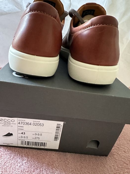 Ecco Cognac buty męskie kolor brązowy