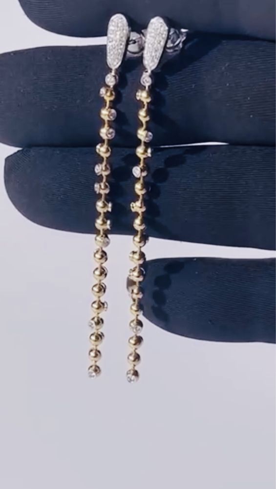 Золотые Серьги GIANNI LAZZARO  с бриллиантами 0.70 карат. Оригинал!