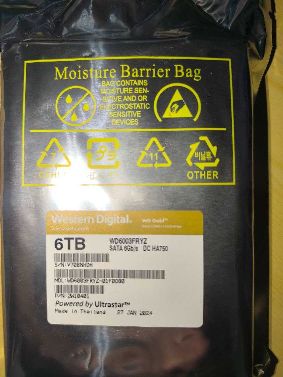 Western Digital Gold Enterprise Class 6TB Новий Гарантія Розетка