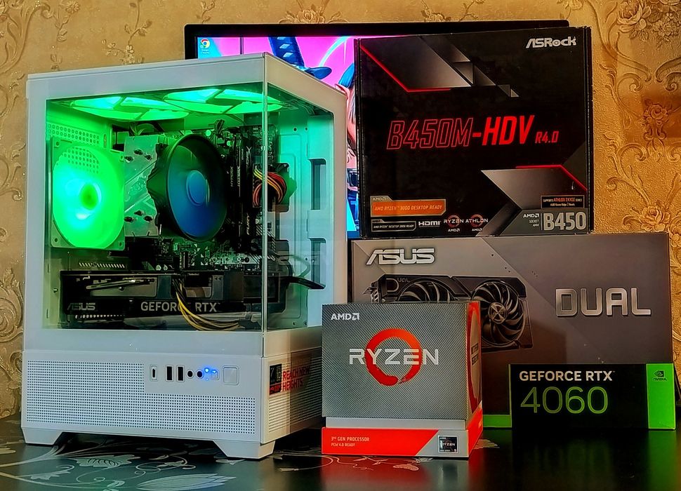 ПК RTX4060/ Ryzen 5 3600/ 16Gb DDR4/ B450 игровой компьютер АМ4